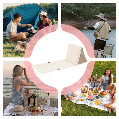 Foldable Beach Lounge Chair Mat – Lightweight Tanning Recliner with Backrest for Comfortable, Ergonomic Outdoor Relaxation