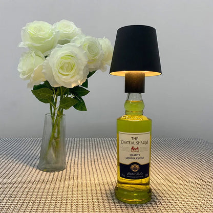 Portable LED Wine Bottle Table Lamp – Rechargeable Ambient Light for Bars & Cafés