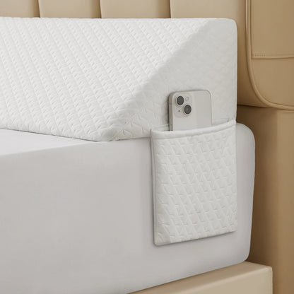 Hexagon Pattern Bed Wedge Pillow – Back Support Cushion for Sleeping with Machine-Washable Cover, Great for Elevated Rest Comfort
