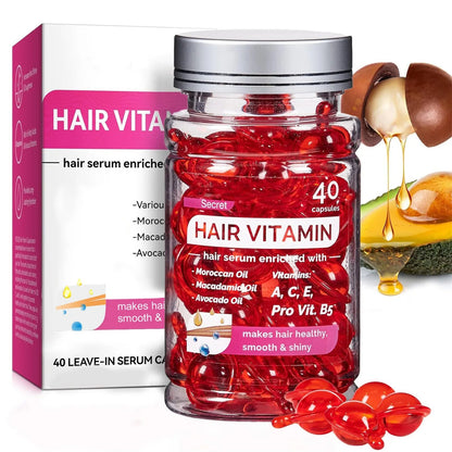 Intensive Moroccan Keratin Leave-In Conditioner Capsules – Moisturizing Hair Repair with Avocado, Jojoba & Argan Oils for Frizz-Free Shine