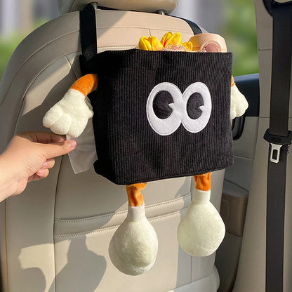 Hanging Car Backseat Storage Holder - 2-in-1 Car Trash Can & Tissue Box