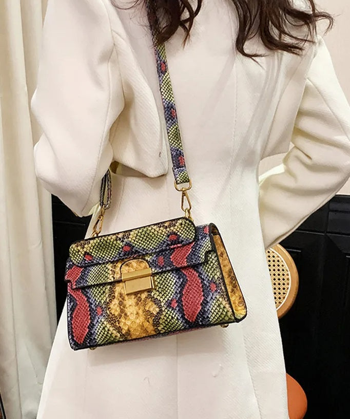 Luxury Snake Pattern Leather Crossbody Bag – Small Designer Handbag for Fashion-Forward Women Who Love Bold, Chic Accessories