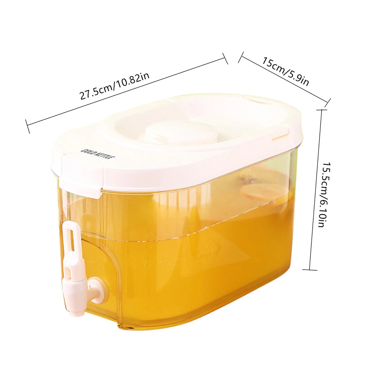 Cold Beverage Dispenser Jug – Large Refrigerator Kettle with Faucet for Lemonade, Tea, and Home Drinks