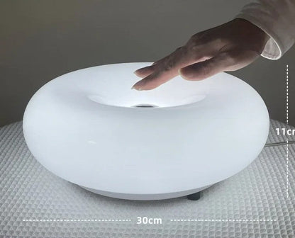 Minimalist Donut Glass Desk Lamp – French Cream-Style Touch Switch Atmosphere Light