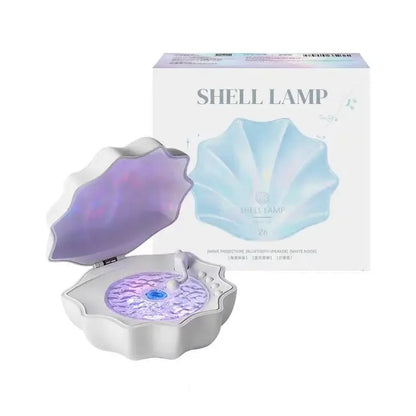 Retro Shell Shaped Bluetooth Speaker with Colorful Projection – Wireless Music & Sleep Aid Soundbox