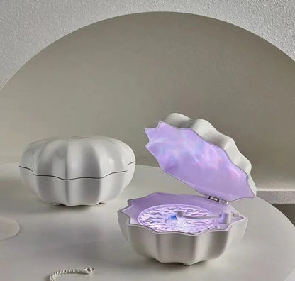 Retro Shell Shaped Bluetooth Speaker with Colorful Projection – Wireless Music & Sleep Aid Soundbox
