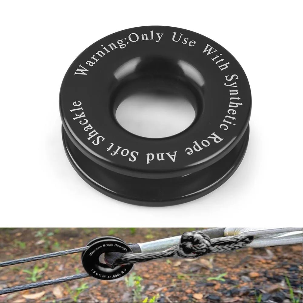 Winch Snatch Block for Synthetic Rope Recovery Ring - Ring for Soft Shackle and Synthetic Rope