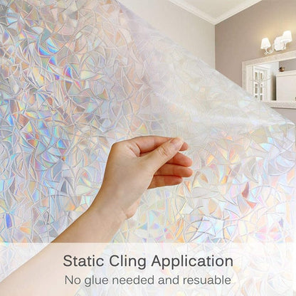 Window Privacy Film, Vinyl 3D Window Clings, Rainbow Film Stickers, Anti-UV