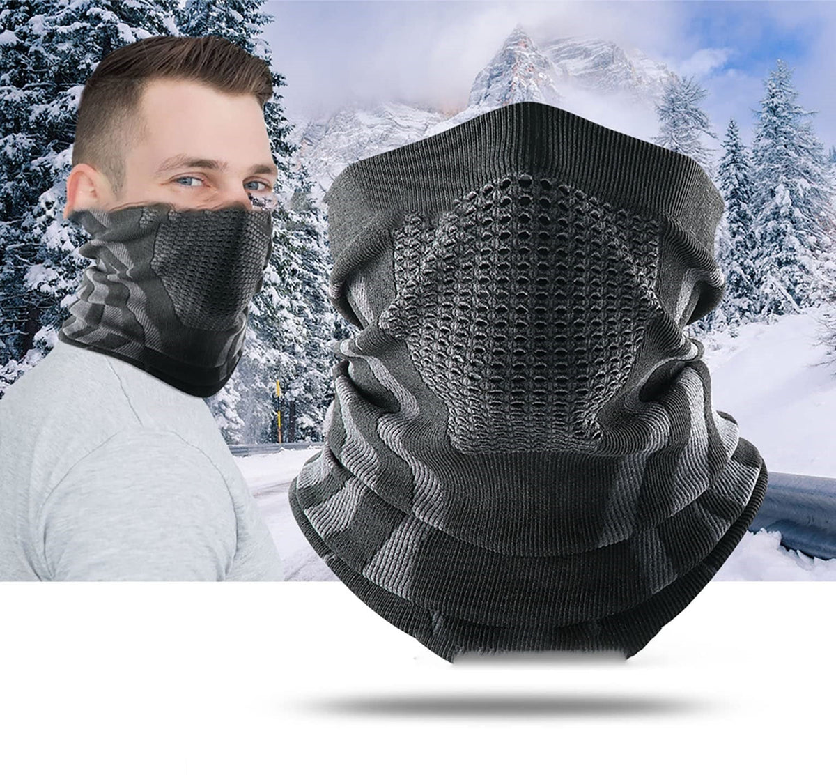 Winter Breathable Thermal Knitted Bandana Mask – Windproof, Breathable & Ultra-Warm! Perfect Neck Warmer for Cycling, Hiking & Outdoor Adventures