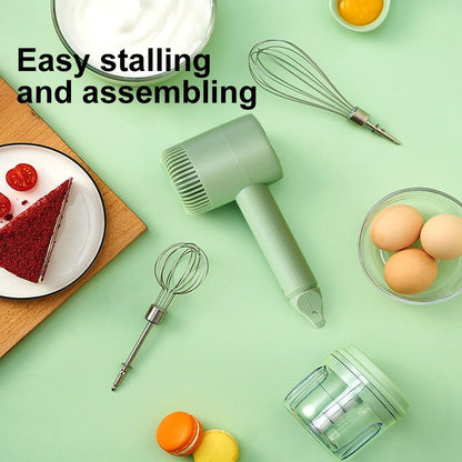 Wireless Electric Hand Mixer - 3 Speeds High Power Cordless Electric Blender for Kitchen Cooking, Baking Cake, Egg Cream, and Yeast Dough