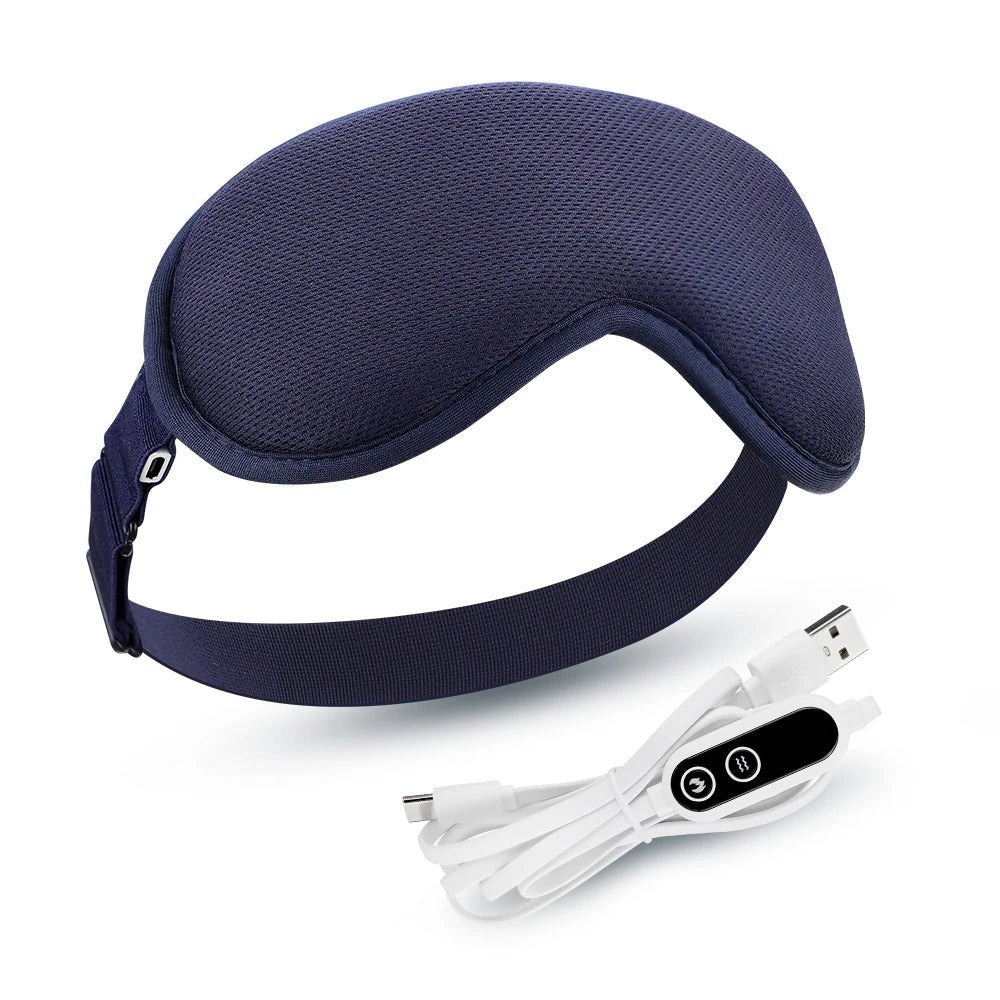 Wireless Heated Eye Massager with Three Level Hot Compress – Vibrating Sleep Mask for Dark Circles, Eye Strain & Fatigue Relief