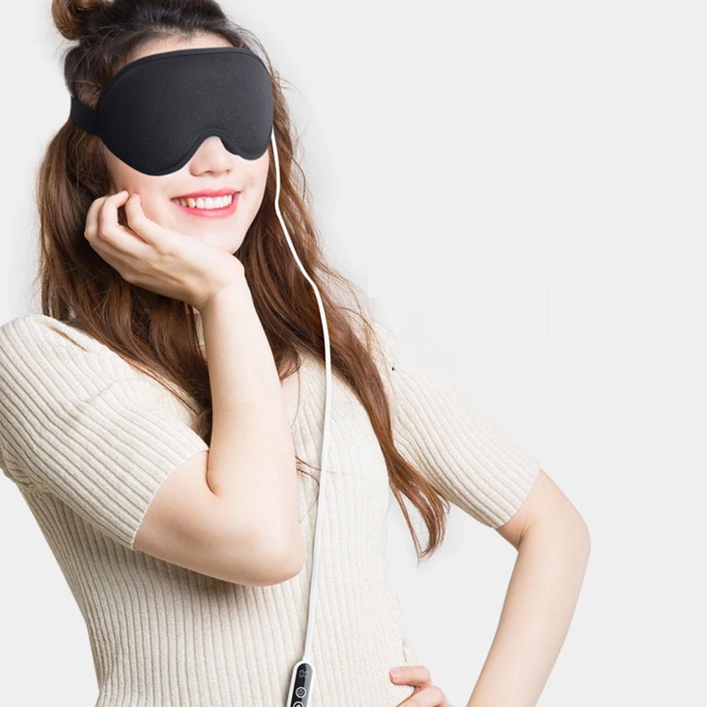 Wireless Heated Eye Massager with Three Level Hot Compress – Vibrating Sleep Mask for Dark Circles, Eye Strain & Fatigue Relief
