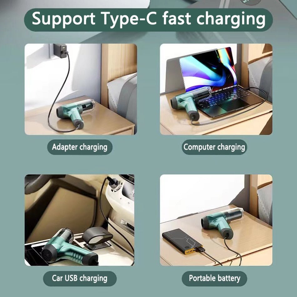 Wireless Vacuum Cleaner - 3 in 1 Portable Handheld Car Vacuum Cleaner for Keyboard Cleaning,Outdoor and Pet Hair