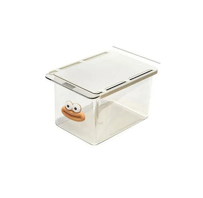 Acrylic Quirky Cartoon Pull-Out Makeup Organizer – Space-Saving Cotton Swab & Pad Storage Box