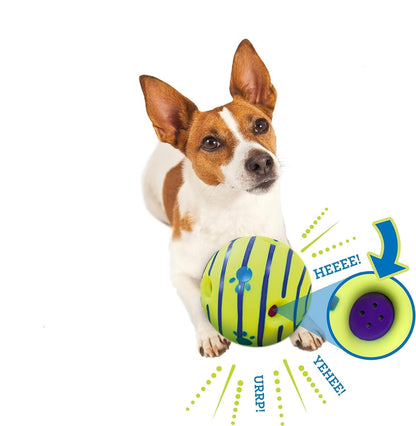 Wobble Wag Giggle Glow Ball - Interactive Dog Toy, Fun Giggle Sounds When Rolled or Shaken