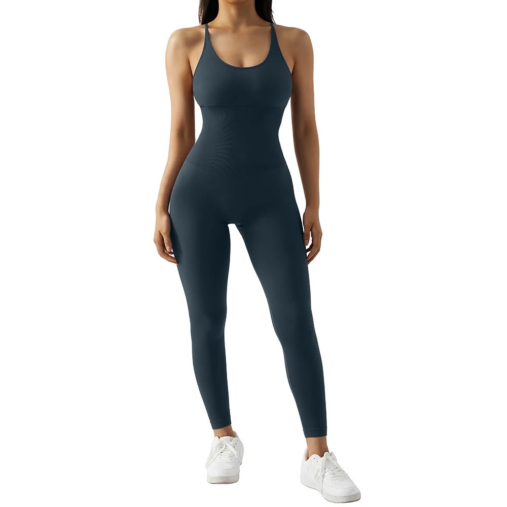 Women’s Bodycon Jumpsuit – Sleek Sleeveless All-in-One Fitness & Casual Activewear
