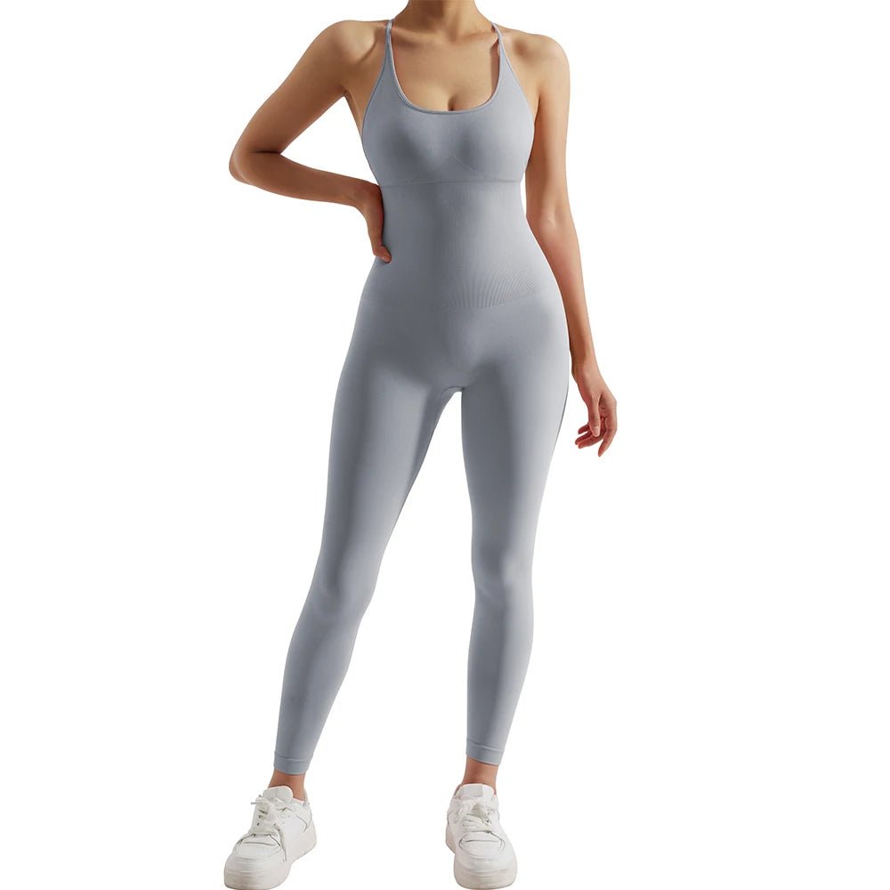 Women’s Bodycon Jumpsuit – Sleek Sleeveless All-in-One Fitness & Casual Activewear