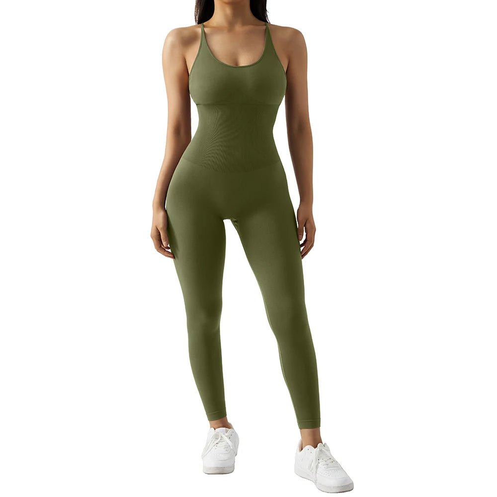 Women’s Bodycon Jumpsuit – Sleek Sleeveless All-in-One Fitness & Casual Activewear