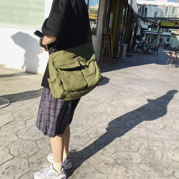 Women's Large Canvas Shoulder Messenger Bag – Vintage & Spacious