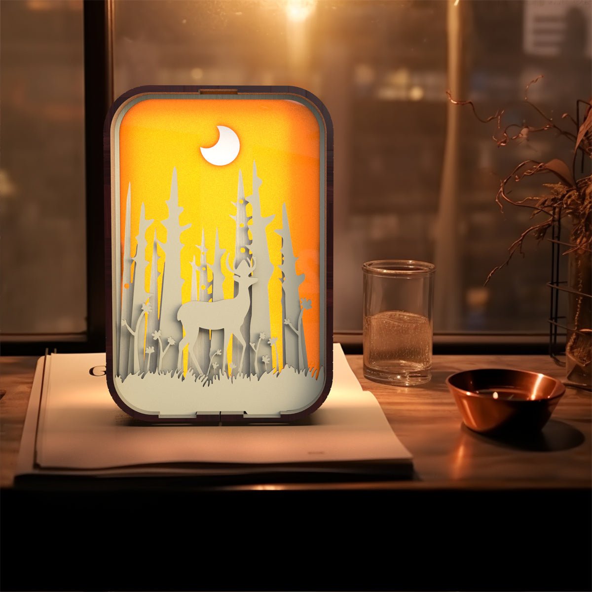 Carving Wood Table Lamp - Adult Night Lights for Bedroom
