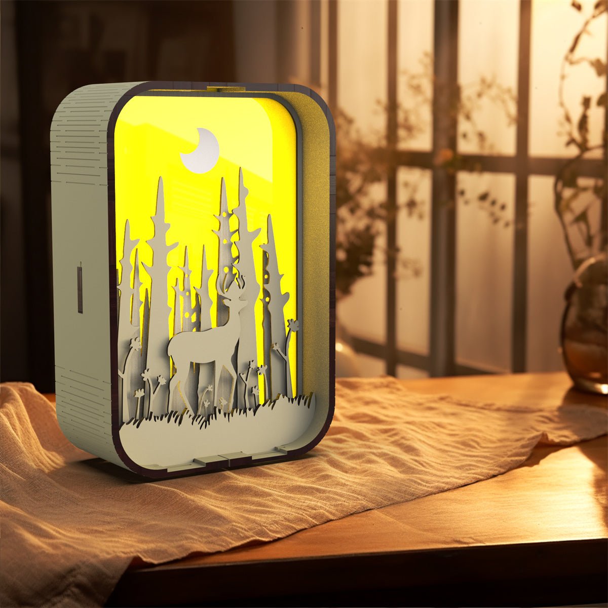 Carving Wood Table Lamp - Adult Night Lights for Bedroom