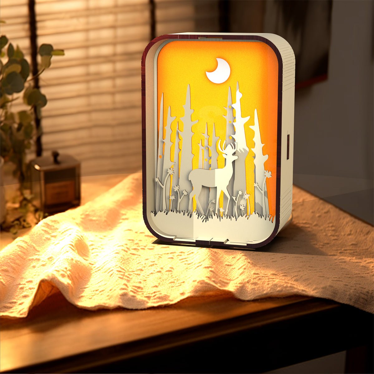Carving Wood Table Lamp - Adult Night Lights for Bedroom