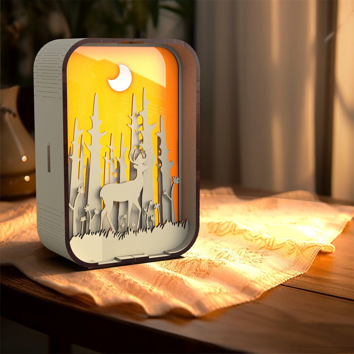 Carving Wood Table Lamp - Adult Night Lights for Bedroom
