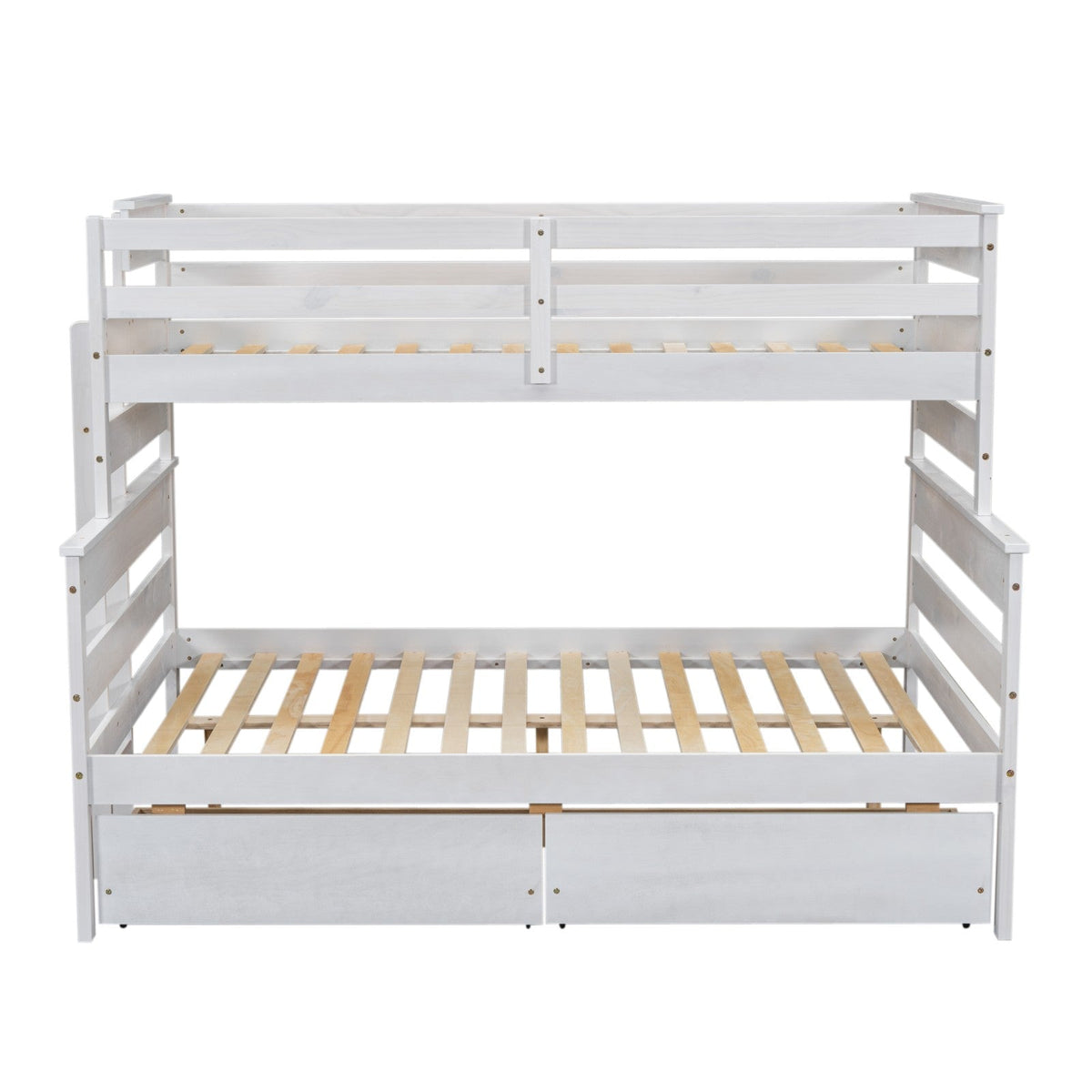 Wood Twin-over-Full Bunk Bed with 2 Drawers