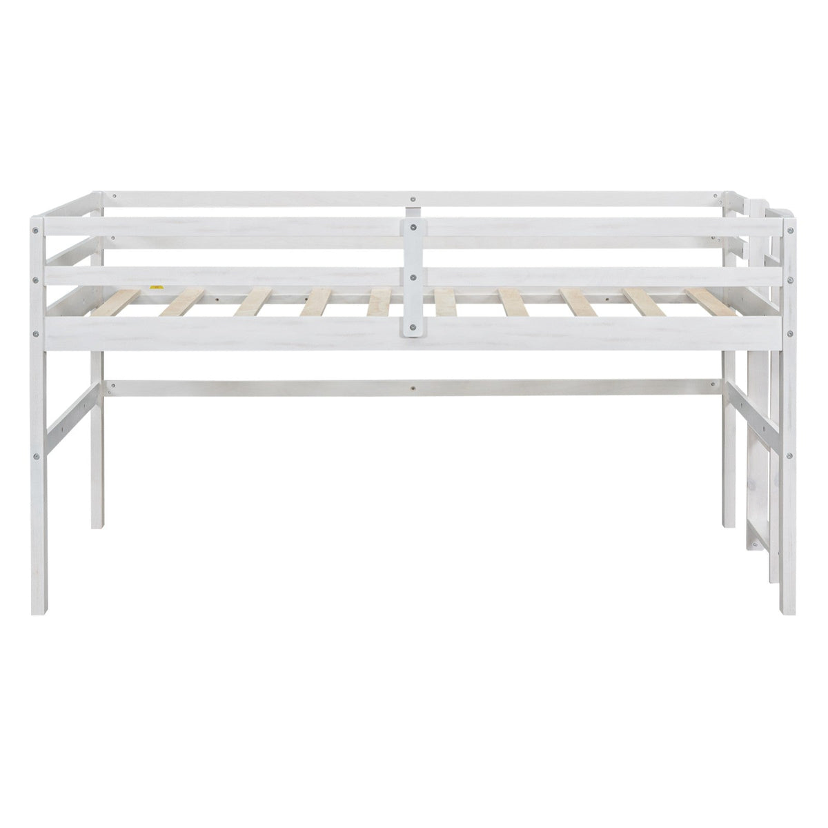 Wood Twin Size Loft Bed with Side Ladder