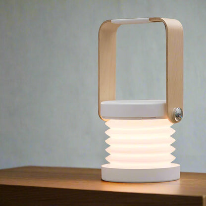 Wooden Handle Collapsible LED Lantern – Portable Rechargeable Night Light & Reading Lamp for Cozy Ambiance Anywhere