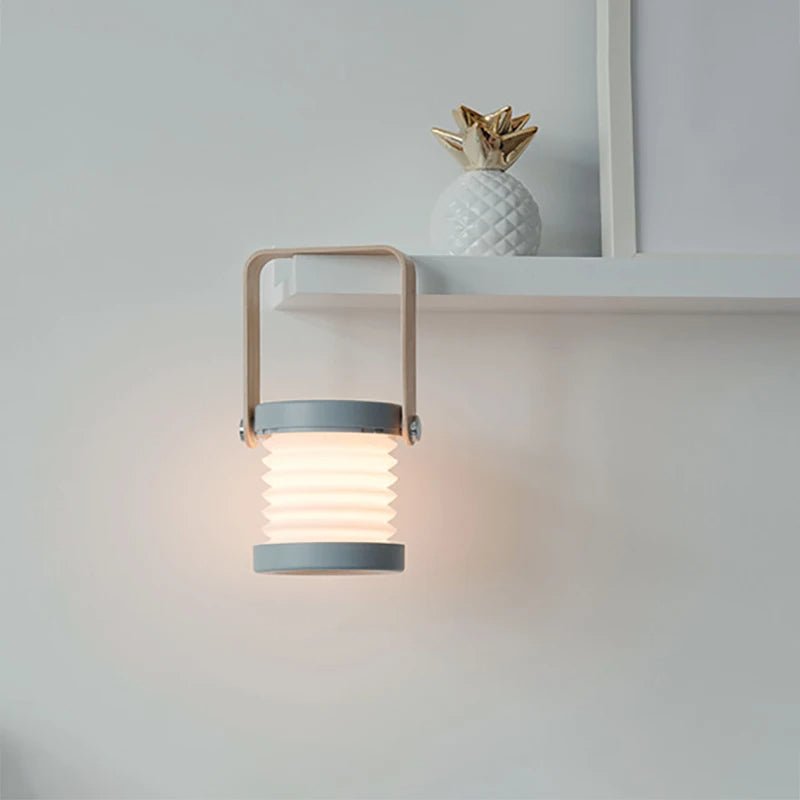 Wooden Handle Collapsible LED Lantern – Portable Rechargeable Night Light & Reading Lamp for Cozy Ambiance Anywhere