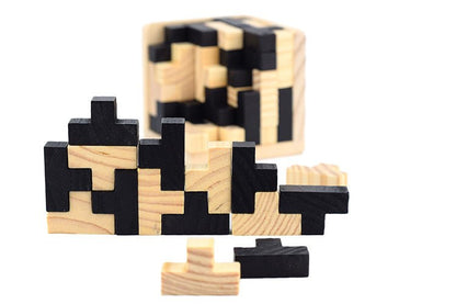 Wooden Luban 3D Cube Board Game – 54L Cube IQ Brain Teaser for Family Fun, Educational Play, and Memorable Parties with Kids & Adults