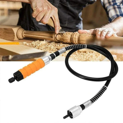 Power Wood Carving Tool – Drill-Powered Chisel Carver with Flexible Shaft, 5 Blades and Wrench (Drill Not Included)