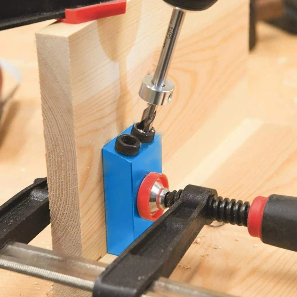 Woodworking Angle Drill Guide Tool Puncher Positioner - Increase Your Woodworking Efficiency with 15-Degree Pocket Hole Jig