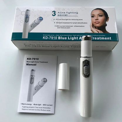 Pore Acne Scar Remover Light Therapy Blemish Treatment Pen - Skin Renew Photon Blue Light Therapy Pen