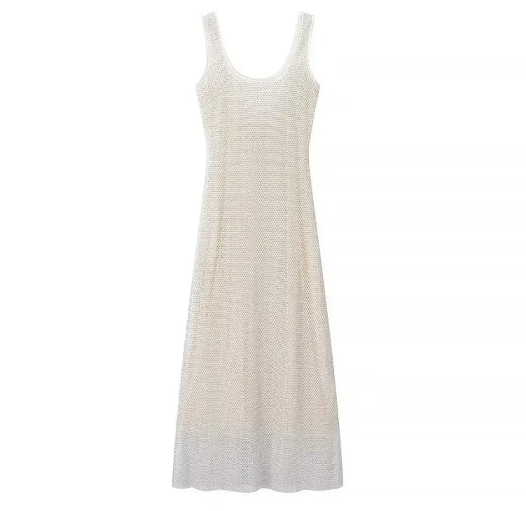 Petra Solid Sequin Glitter Maxi Dress – Elegant Square Collar Sling Dress for Women’s Evening Party Style, 2025 Fashion Statement Piece