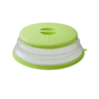 Collapsible Microwave Lid & Colander – Silicone Folding Cover for Heating Food, Draining Fruits, and Steaming Veggies