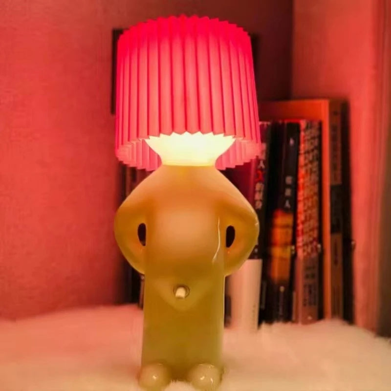 Naughty Boy LED Pleated Table Lamp – Unique Child-Friendly Night Light with Reading Mode, Creative Design for Bedroom Ambiance
