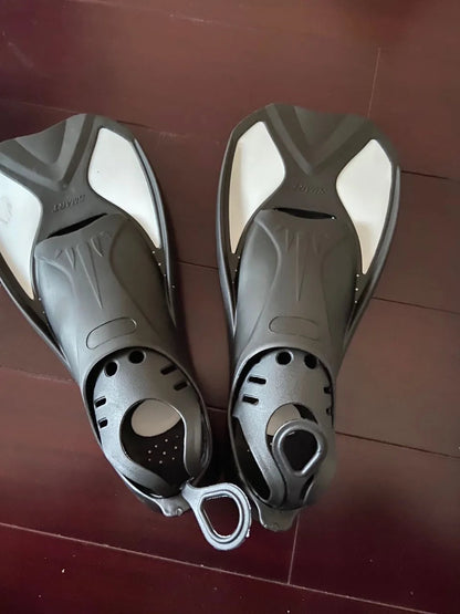 Short Snorkeling Fins - Comfortable TPR Swim Aids for Diving, Pool Training & Travel, Kids to Adult Sizes