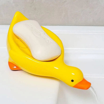Duck Soap Dish – Self - Draining Ceramic Holder for Bathroom & Kitchen
