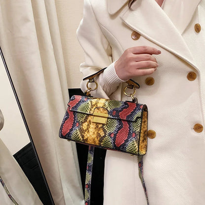 Luxury Snake Pattern Leather Crossbody Bag – Small Designer Handbag for Fashion-Forward Women Who Love Bold, Chic Accessories