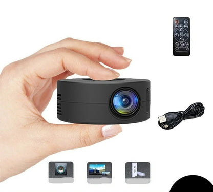 YT200 Mini Portable Projector, Ultra HD, 2080P, USB and SD Support, Built-in Speaker, Outdoor Movies, Home Theater Projection