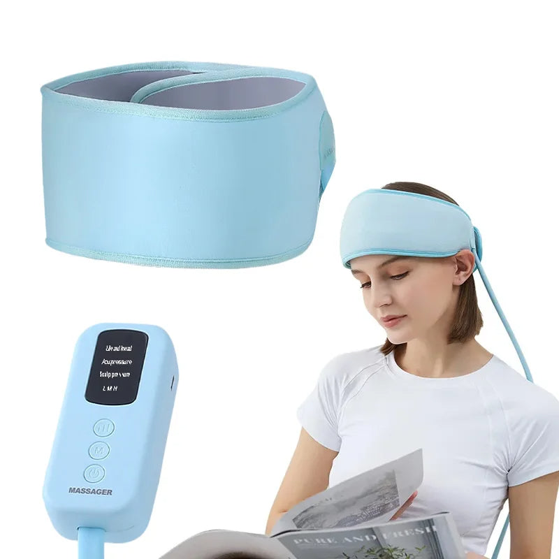 Electric Head Massager with Airbag Pressure – Full Scalp Relaxation, 360° Heat Therapy and Health Care Massage for Deep Stress Relief