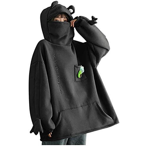Zippered Harajuku Frog Sweatshirt – Thick and Relaxed Fit for Effortless Style