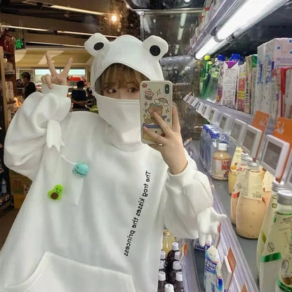 Zippered Harajuku Frog Sweatshirt – Thick and Relaxed Fit for Effortless Style