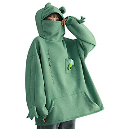 Zippered Harajuku Frog Sweatshirt – Thick and Relaxed Fit for Effortless Style