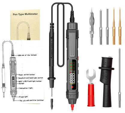 Smart Digital Multimeter Pen - Non-Contact Voltage Tester with 6000 Counts & Auto Range