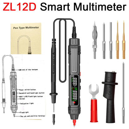 Smart Digital Multimeter Pen - Non-Contact Voltage Tester with 6000 Counts & Auto Range