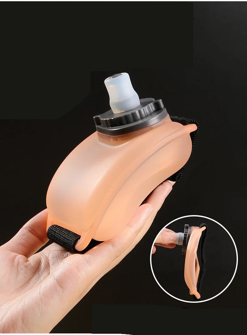 Wrist Water Bottle for Running – Hands-Free 7 oz Soft Silicone Flask with Strap