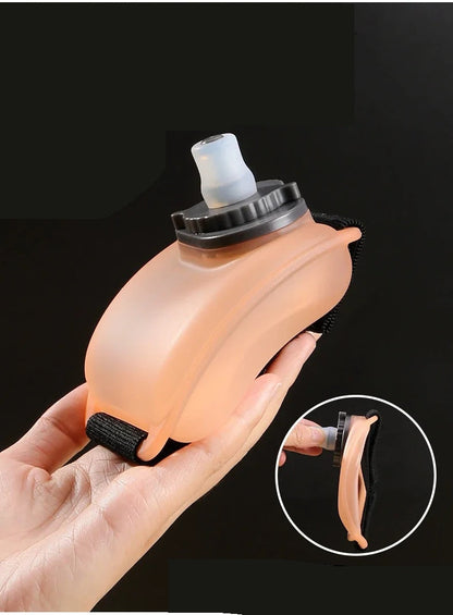 Wrist Water Bottle for Running – Hands-Free 7 oz Soft Silicone Flask with Strap